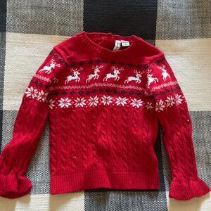 Janie and Jack Red Reindeer Sweater